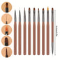 Kit 9 Pincéis Profissionais Nail Art - Set Completo para Designs e Detalhes Perfeitos