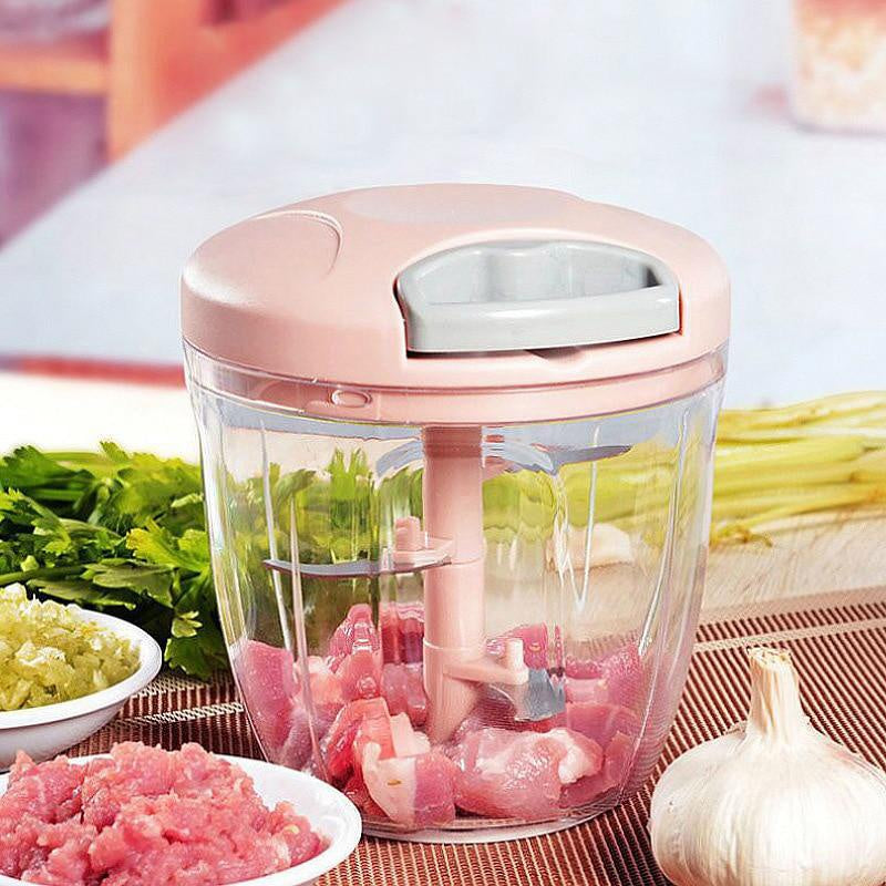 Picador Alho Manual 500/900ml Rotativo - Triturador Cebola Vegetais Carne Acessório Cozinha