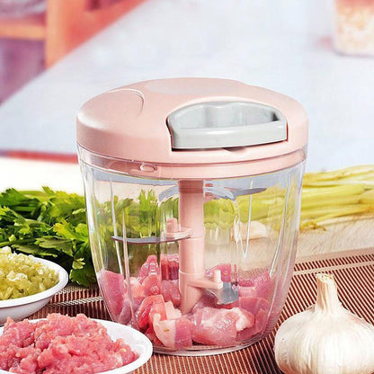 Picador Alho Manual 500/900ml Rotativo - Triturador Cebola Vegetais Carne Acessório Cozinha