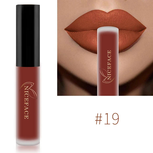 Batom Líquido Matte 34 Cores | À Prova d'Água para Lábios Perfeitos