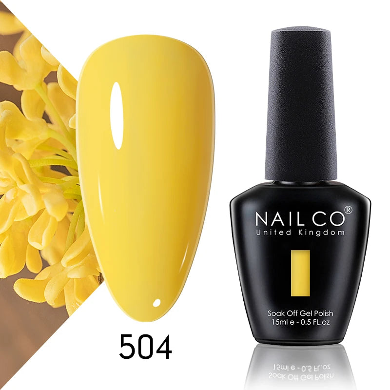 Verniz Gel NAILCO 15ml Série Vermelho Escuro – Cores Glitter UV Manicure Profissional Semi-Permanente