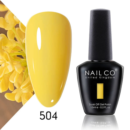 Verniz Gel NAILCO 15ml Série Vermelho Escuro – Cores Glitter UV Manicure Profissional Semi-Permanente