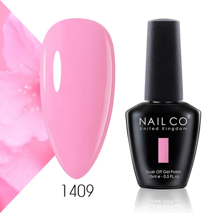 Verniz Gel NAILCO 15ml Série Vermelho Escuro – Cores Glitter UV Manicure Profissional Semi-Permanente
