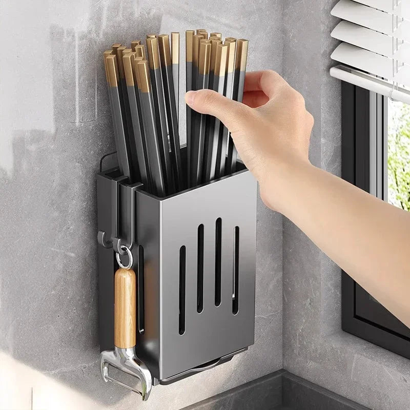 Suporte Utensílios Cozinha – Organizador Parede sem Furos para Colheres e Garfos
