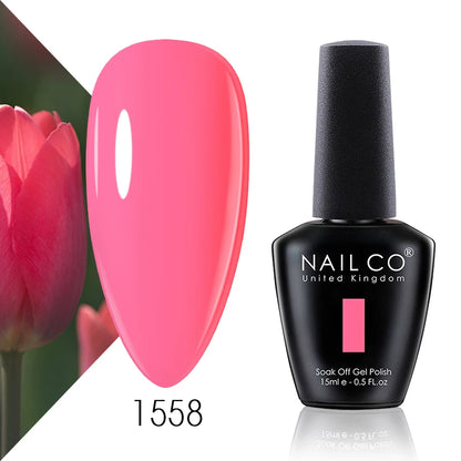 Verniz Gel NAILCO 15ml Série Vermelho Escuro – Cores Glitter UV Manicure Profissional Semi-Permanente