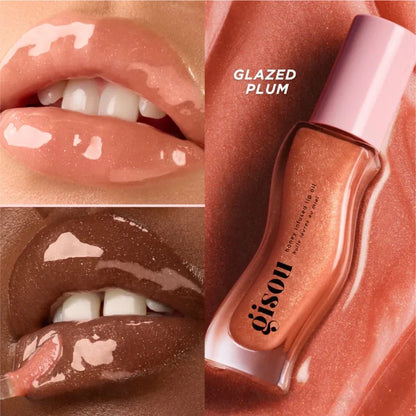 Gisou Lip Balm Óleo Labial Glazed Plum – Hidratação, Volume e Brilho para Lábios Perfeitos