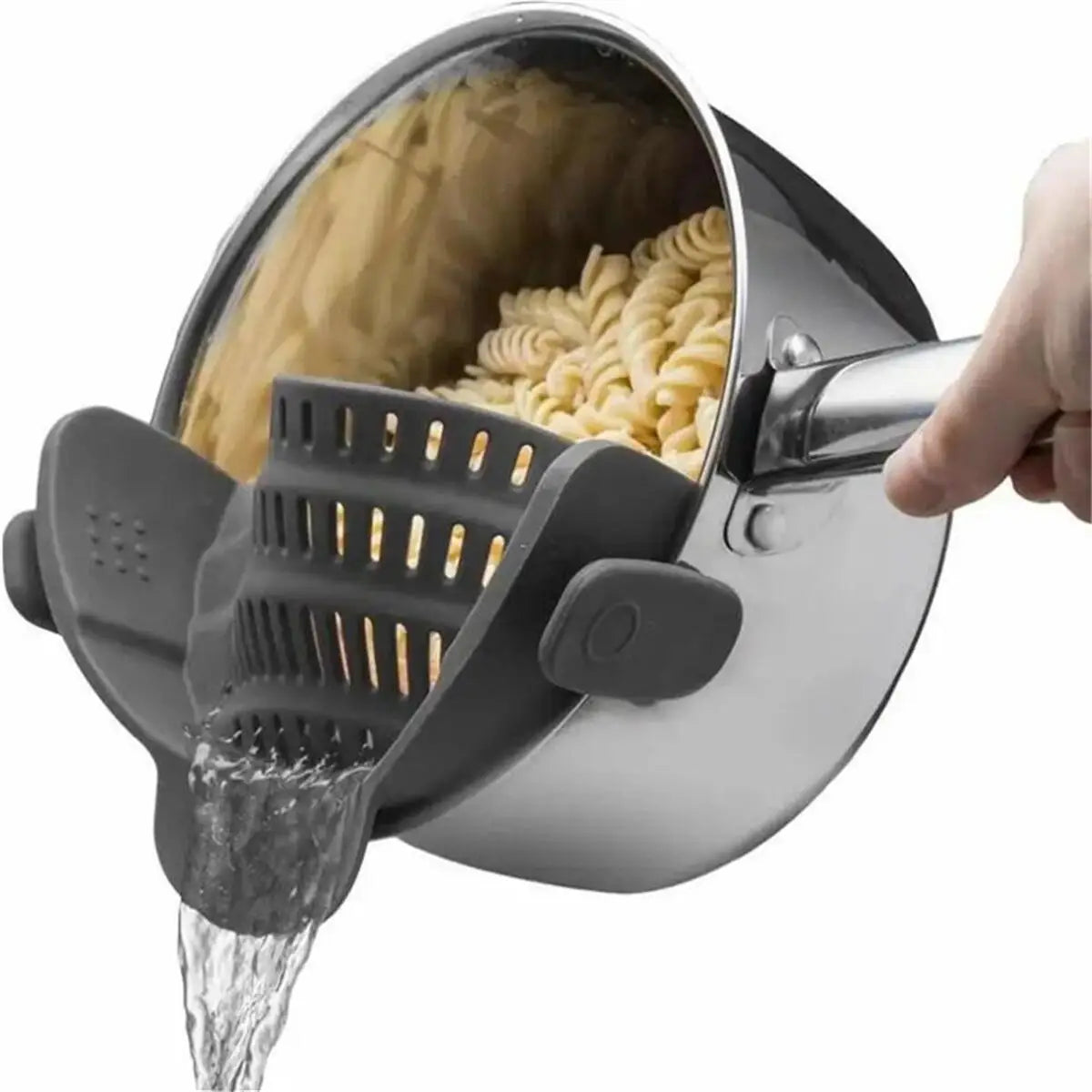 Coador Ajustável Clip-On em Aço Inox | Escorredor Universal para Panelas e Tigelas
