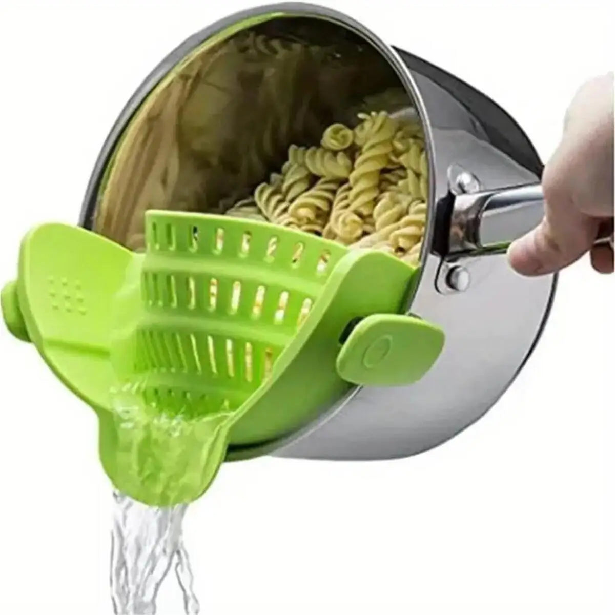 Coador Ajustável Clip-On em Aço Inox | Escorredor Universal para Panelas e Tigelas