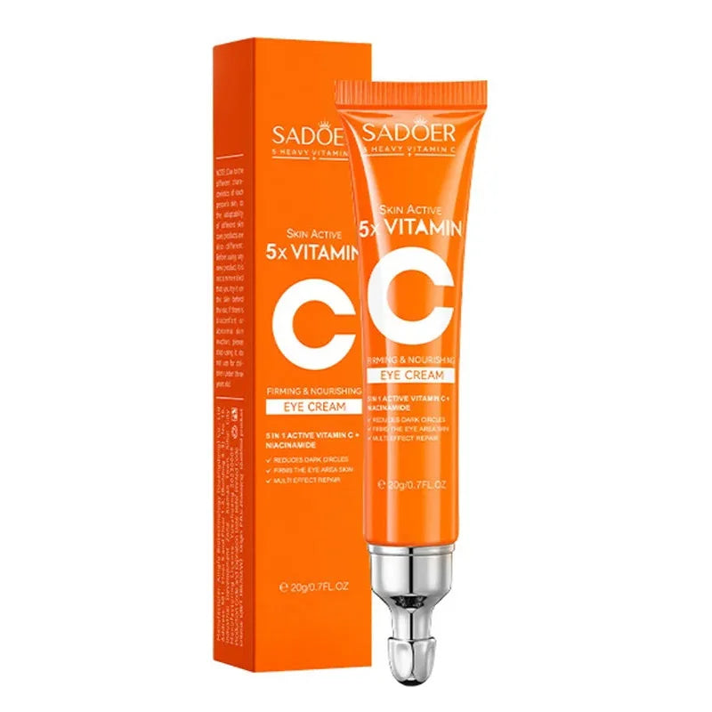 Creme Olhos SADOER Vitamina C – Anti-Olheiras Bolsas Removedor Hidratante Iluminador Firmeza Cuidado Pele Olhos