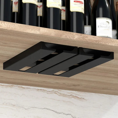 Suporte de Taças para Parede Sem Ferramentas – Expositor de Copos em Plástico Reforçado | Armazenamento de Taças de Vinho para Cozinha ou Bar | Economia de Espaço