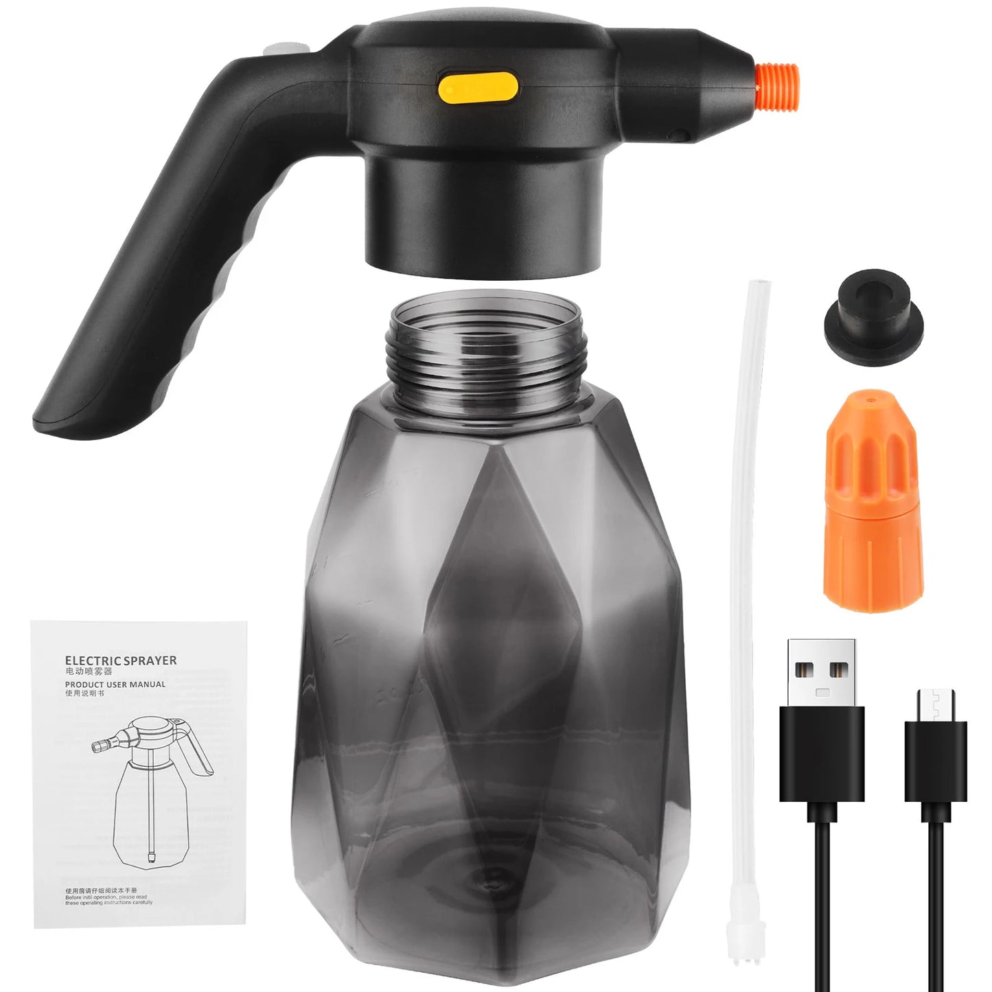 Pulverizador Elétrico Portátil 2L Recarregável - Atomizador Automático para Jardim e Plantas