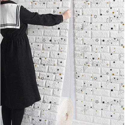 Papel de Parede 3D Autoadesivo Efeito Tijolo Antigo - 70cm x 1/5/10m Impermeável para Sala e Quarto