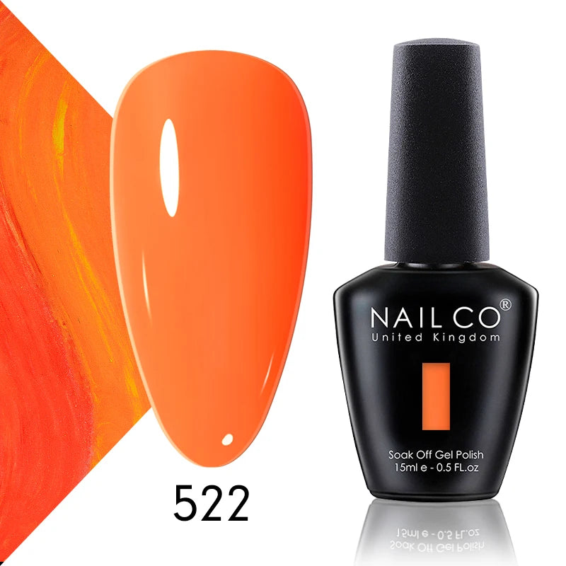 Verniz Gel NAILCO 15ml Série Vermelho Escuro – Cores Glitter UV Manicure Profissional Semi-Permanente