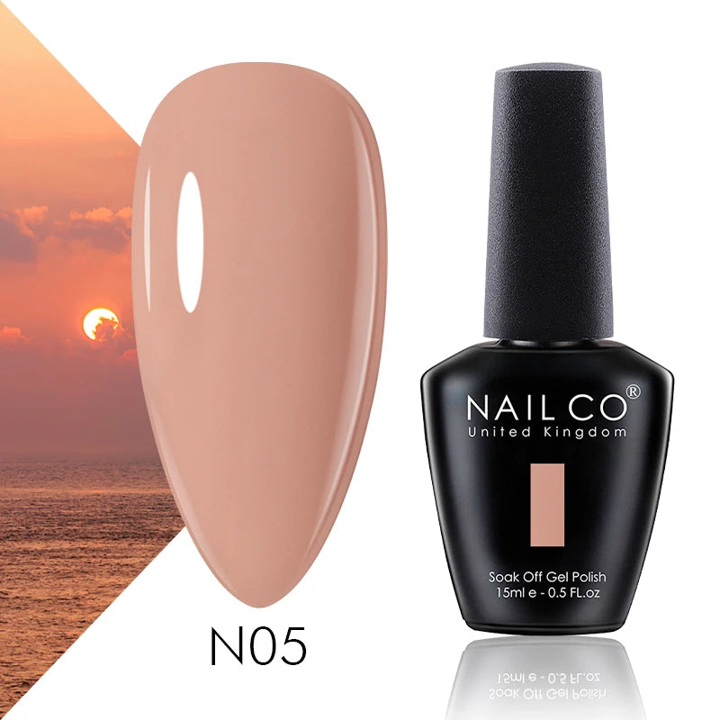 Verniz Gel NAILCO 15ml Série Vermelho Escuro – Cores Glitter UV Manicure Profissional Semi-Permanente