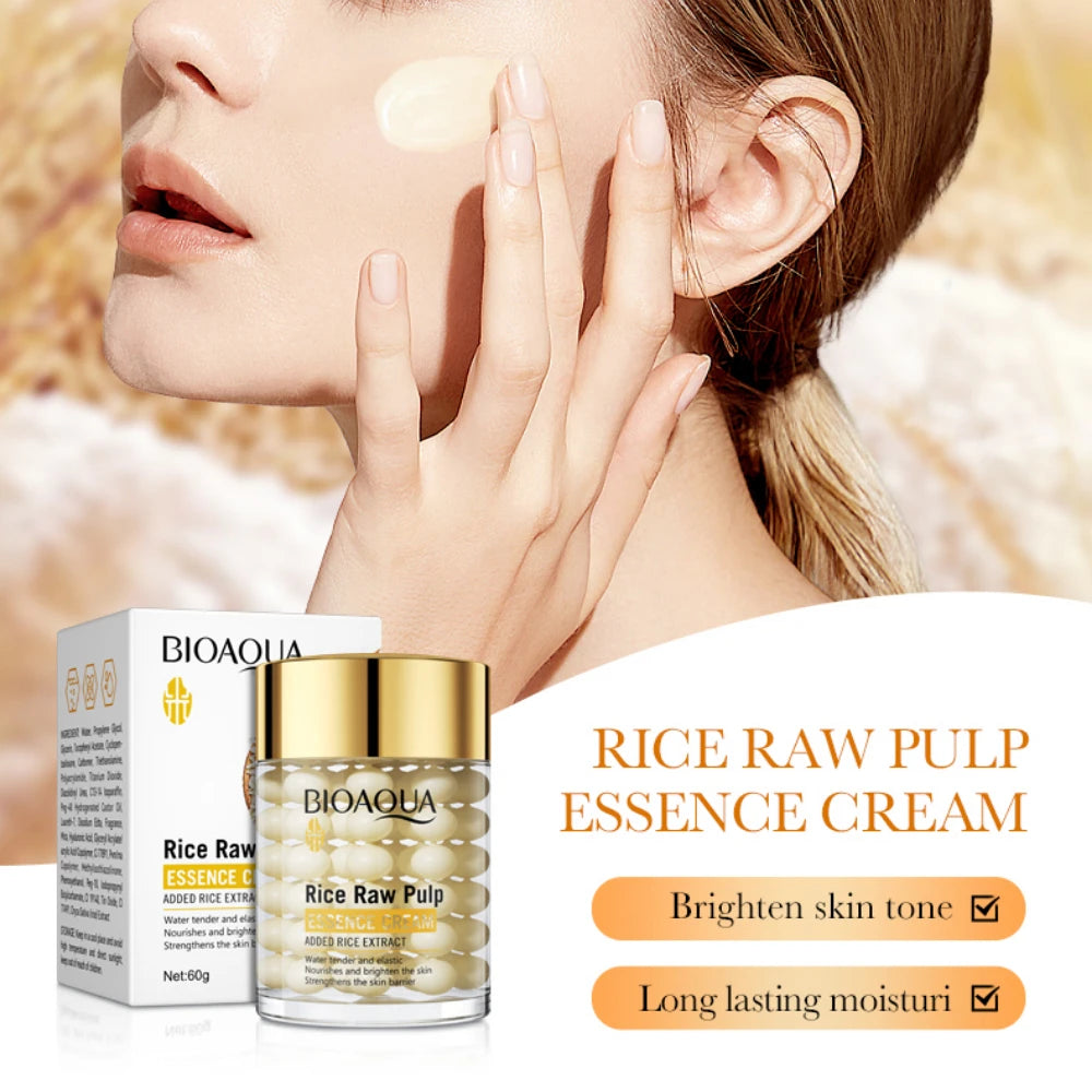 Creme Essência BIOAQUA Arroz | Hidratação Profunda, Iluminador e Firmeza Rejuvenescedora