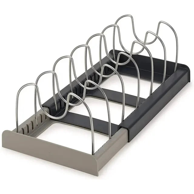 Rack Extensível Inox Cozinha – Organizador Panelas Tampas e Tábuas