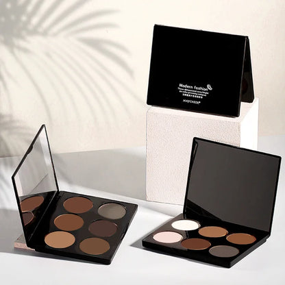 Paleta Contorno 6 Cores - Iluminador e Sombra Nariz Acabamento Matte Profissional Escultura Facial