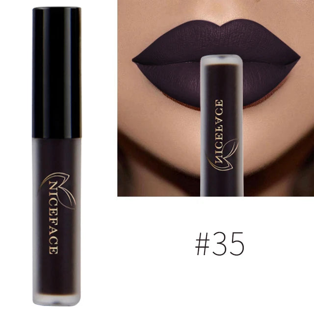 Batom Líquido Matte 34 Cores | À Prova d'Água para Lábios Perfeitos