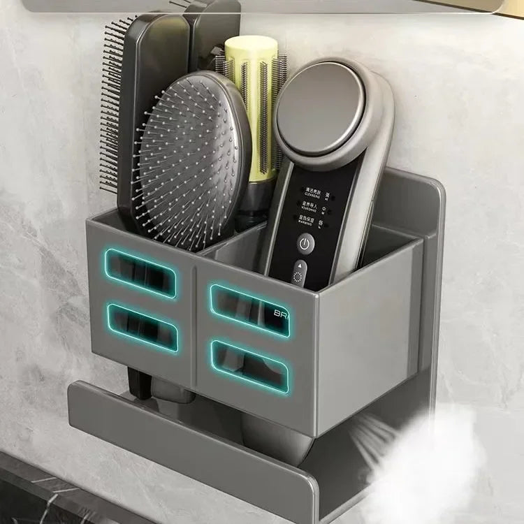 Novo Organizador Multifuncional para Lavatório – Instalação Sem Furos | Suporte de Parede para Escovas de Dentes, Barbeador e Acessórios de Casa de Banho