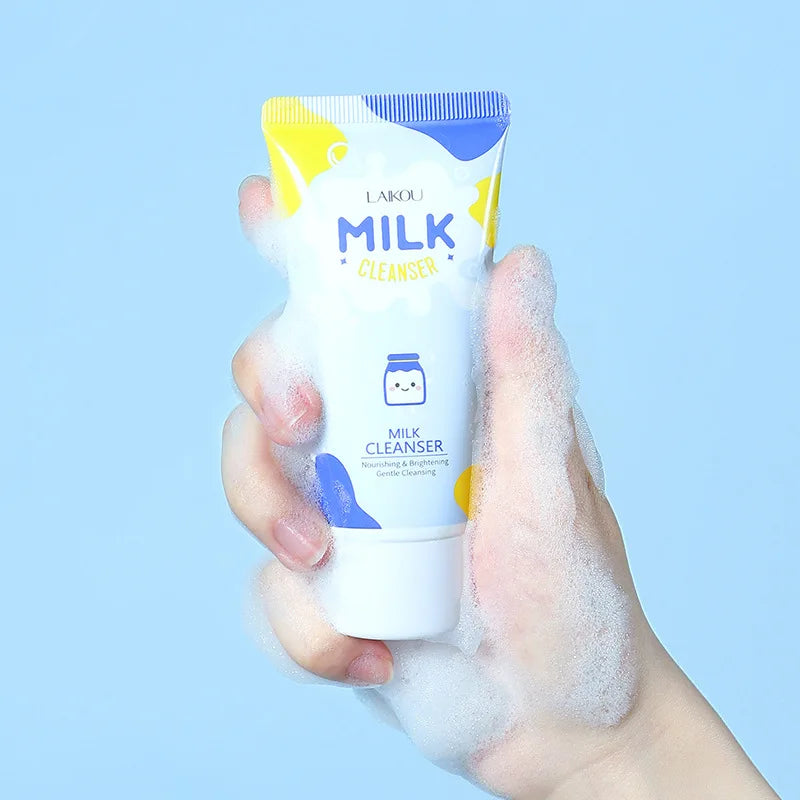 Gel Limpeza LAIKOU Leite 50g – Aminoácidos Espuma Rica Controlo Oleosidade Pele Seca Mista