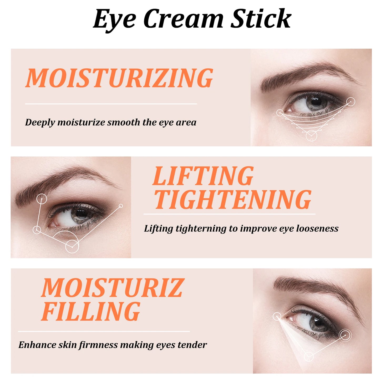 Creme Olhos Stick Caracol Colágeno – Suaviza Linhas Finas Rugas Clareia Olheiras Firma Bolsas Inchaço Hidratante