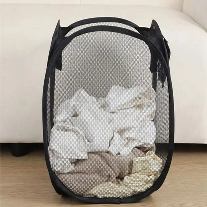 Cesto de Roupa Suja Dobrável em Malha | Grande Capacidade e Respirável para Lavandaria