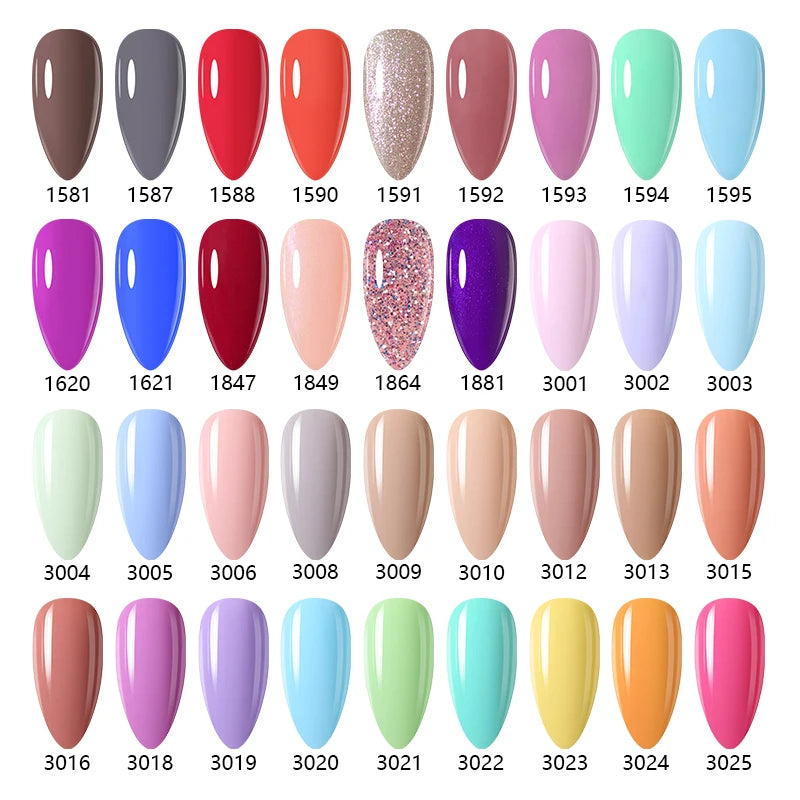 Verniz Gel NAILCO 15ml Série Vermelho Escuro – Cores Glitter UV Manicure Profissional Semi-Permanente
