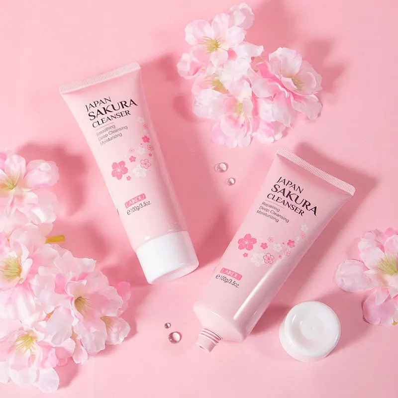 Gel Limpeza LAIKOU Sakura 100g – Controlo Oleosidade Hidratação Duradoura Limpeza Profunda Poros