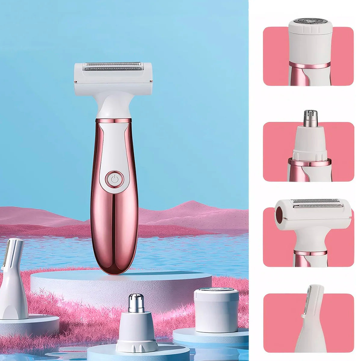 Depilador Elétrico Feminino Recarregável Completo