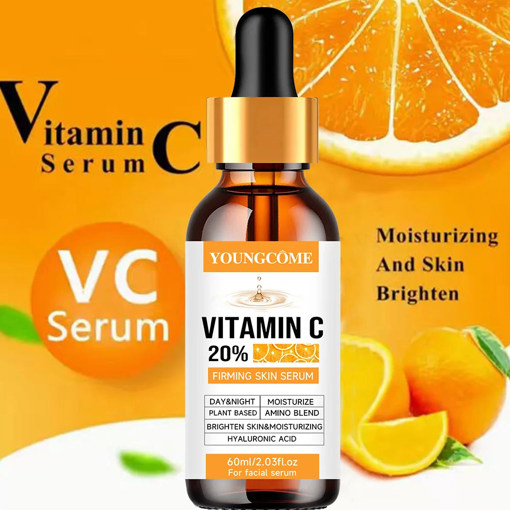 Sérum Facial Vitamina C Remove Rugas – Lifting Firmeza Suaviza Linhas Finas Anti-Idade Essência Branqueamento Ilumina Pele