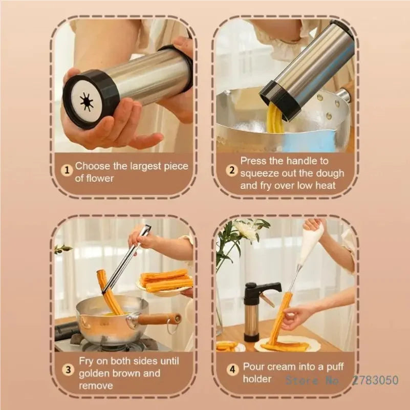 Máquina de Churros Profissional | Prensa para Bolachas e Decoração