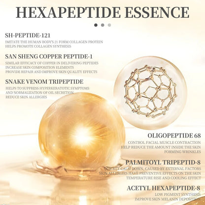 Sérum 6 Peptídeos Colágeno Pele – Niacinamida Ácido Hialurónico Hidratante Facial Todos Tipos Pele