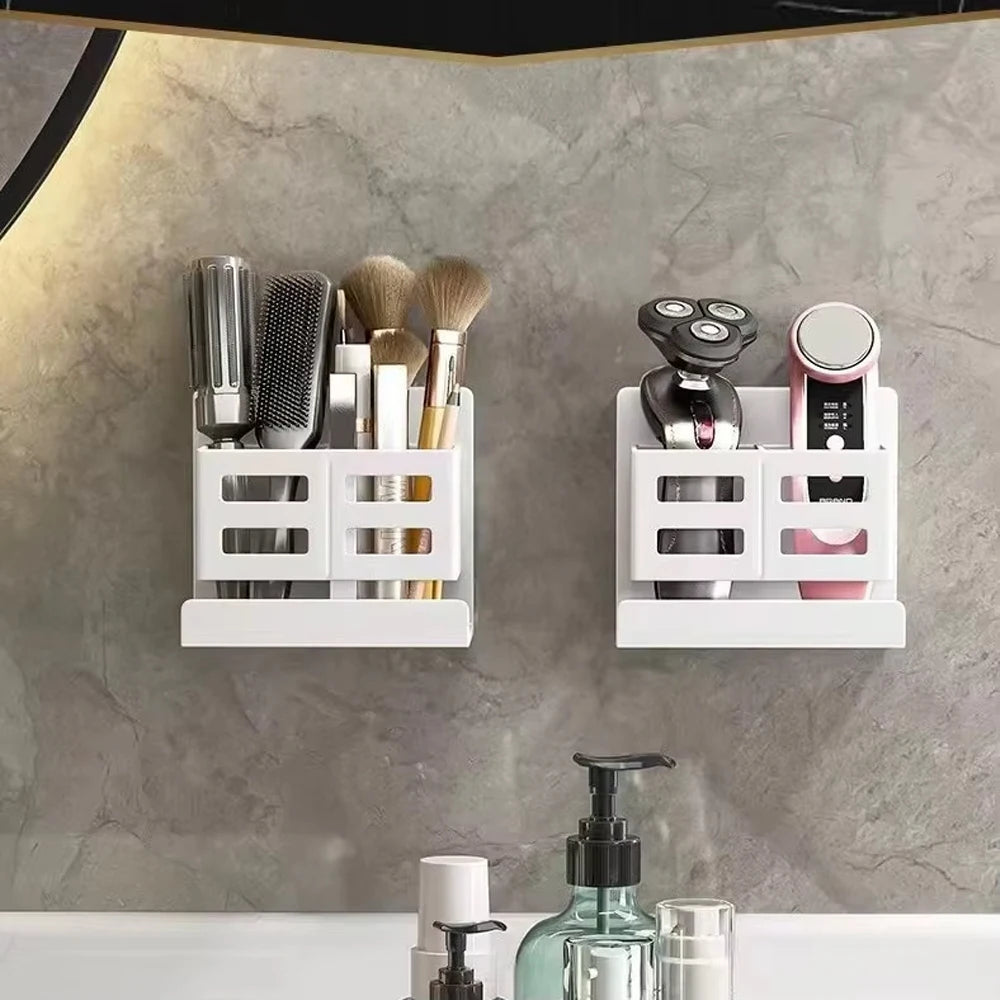 Novo Organizador Multifuncional para Lavatório – Instalação Sem Furos | Suporte de Parede para Escovas de Dentes, Barbeador e Acessórios de Casa de Banho