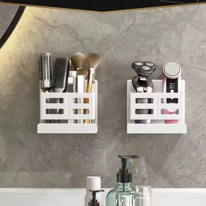 Novo Organizador Multifuncional para Lavatório – Instalação Sem Furos | Suporte de Parede para Escovas de Dentes, Barbeador e Acessórios de Casa de Banho