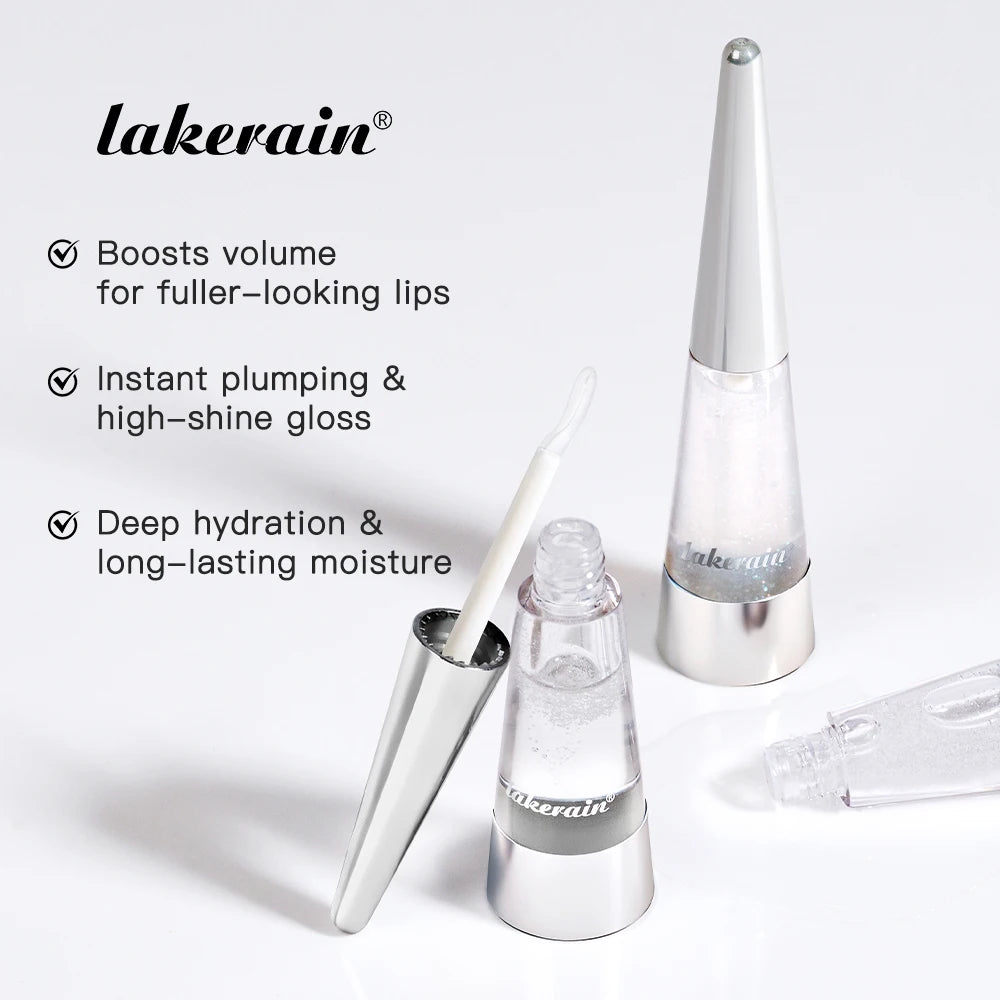 Gloss Volumizador Lábios Lakerain – Hidratação Profunda Nutrição Duradoura Brilho Intenso Acabamento Volumoso Líquido Hidratante