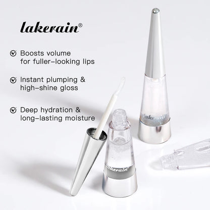 Gloss Volumizador Lábios Lakerain – Hidratação Profunda Nutrição Duradoura Brilho Intenso Acabamento Volumoso Líquido Hidratante