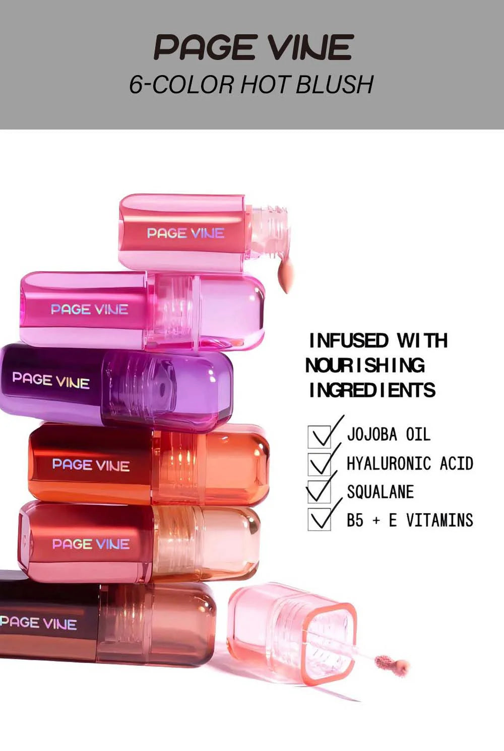 Blush Líquido Perolado 6 Cores | Impermeável com Efeito Natural Duradouro