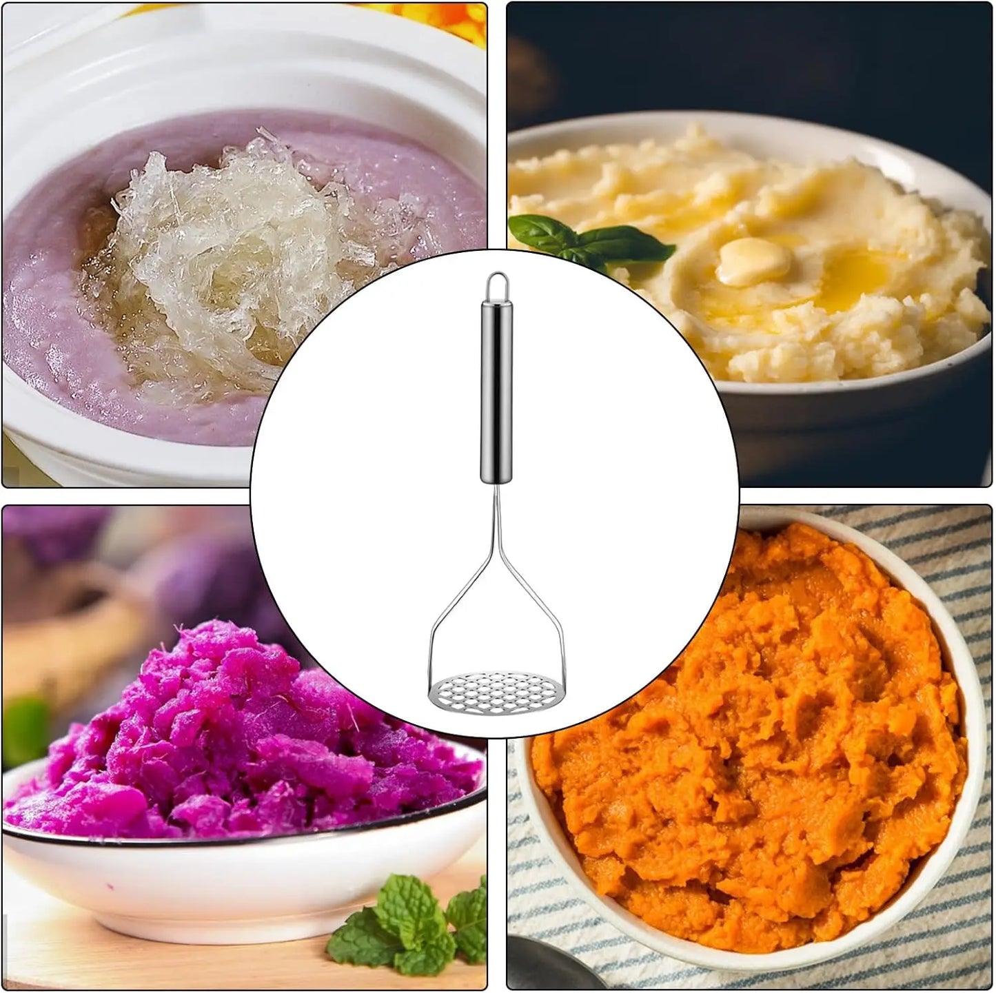 Espremedor de Batata em Aço Inoxidável Manual - Abacate, Abóbora | Utensílio Cozinha