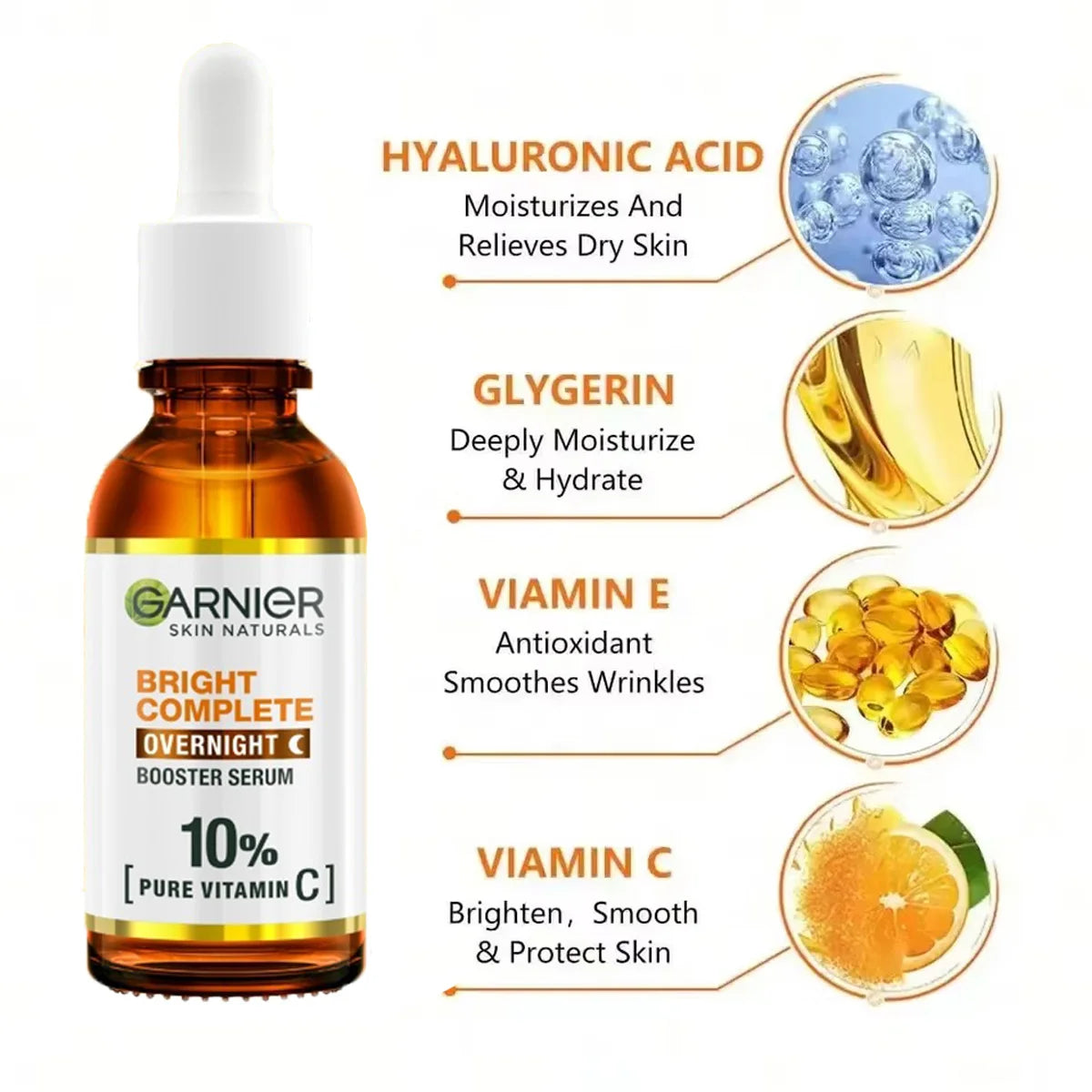 Garnier Sérum de Vitamina C Iluminador - Reduz Poros e Manchas | Hidratação Profunda