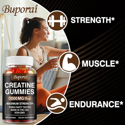 Xemenry Creatine Monohydrate Gummies | Energia, Massa Muscular e Performance | 30 / 60 / 100 Gummies