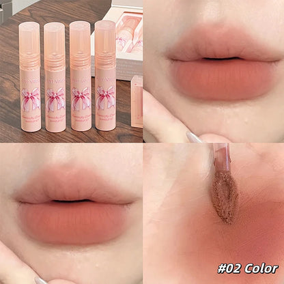 Conjunto de Batons Mate 6 Peças | Kit Veludo Nude com Blush e Colar Presente