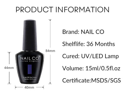 Verniz Gel NAILCO 15ml UV/LED Sem Hema/TPO – Base e Top Coat Profissional Semi-Permanente