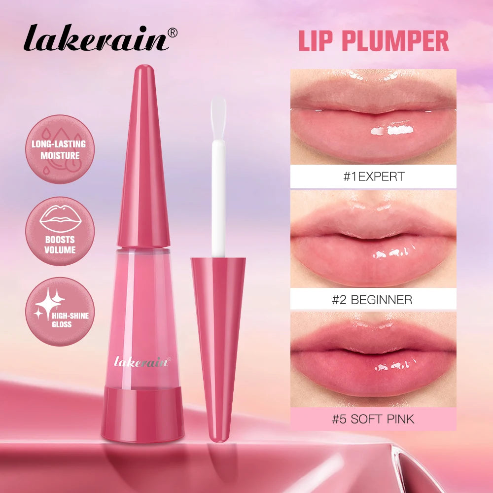 Gloss Volumizador Lábios Lakerain – Hidratação Profunda Nutrição Duradoura Brilho Intenso Acabamento Volumoso Líquido Hidratante