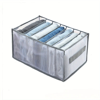 Organizador Roupeiro Dobrável 7 Compartimentos - Divisor Armário Lavável Jeans T-Shirts Roupa