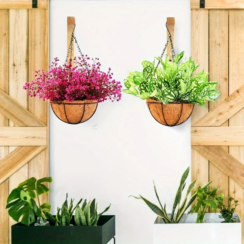 Suporte Parede Plantas em Madeira - Organizador Suspenso para Vasos 1 ou 2 Peças