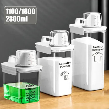 Dispensador Detergente Líquido Recarregável com Escala - Recipiente Vazio Amaciador Lixívia Lavandaria