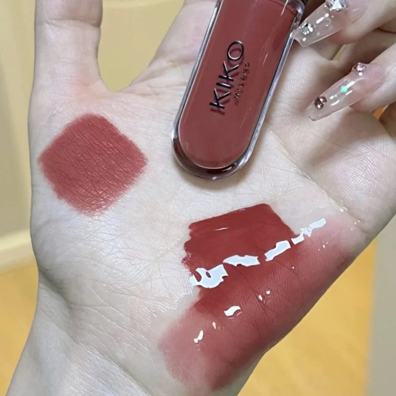 KIKO Batom Duplo com Brilho Labial Espelhado - Hidratante Longa Duração Acabamento Luxuoso