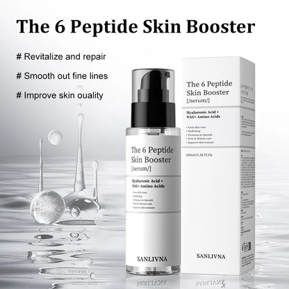 Sérum 6 Peptídeos Colágeno Pele – Niacinamida Ácido Hialurónico Hidratante Facial Todos Tipos Pele