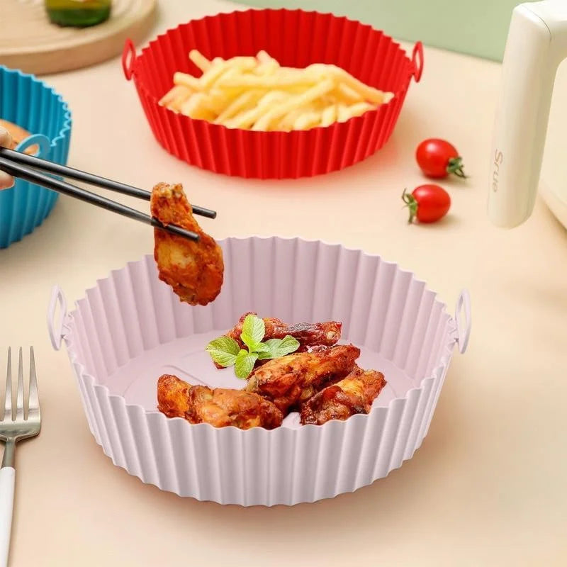 Forros de Silicone Reutilizáveis para Air Fryer - Antiaderente e Fácil Limpeza