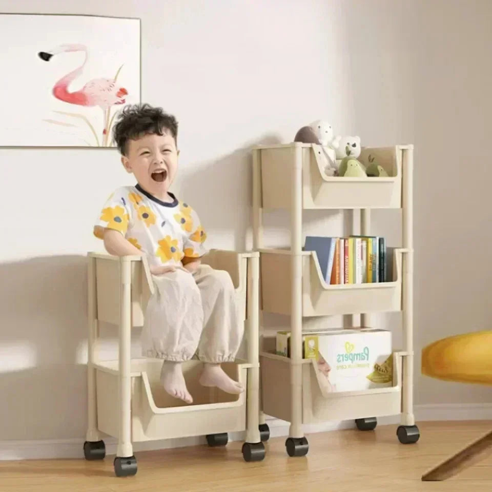 Prateleira Móvel Premium 4 Níveis com Rodas Organizador Versátil Cozinha Casa Banho Escritório Arrumação